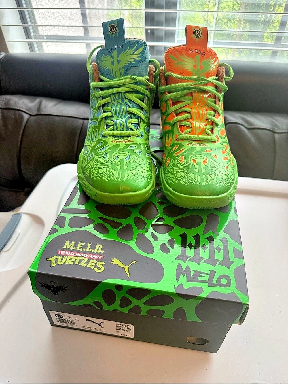 Puma M.E.L.O. x Teenage Mutant Ninja Turtles Boys US 6.5 Green & Orange Like New
